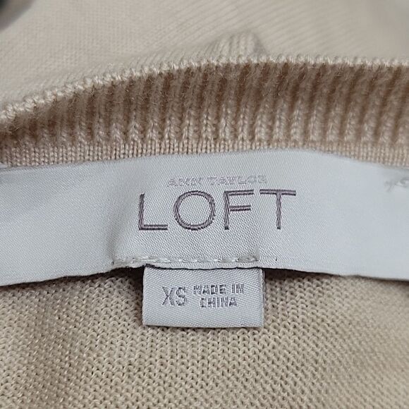 LOFT Tan Cardigan with Black Lace Bodice Size XS - Picture 8 of 9